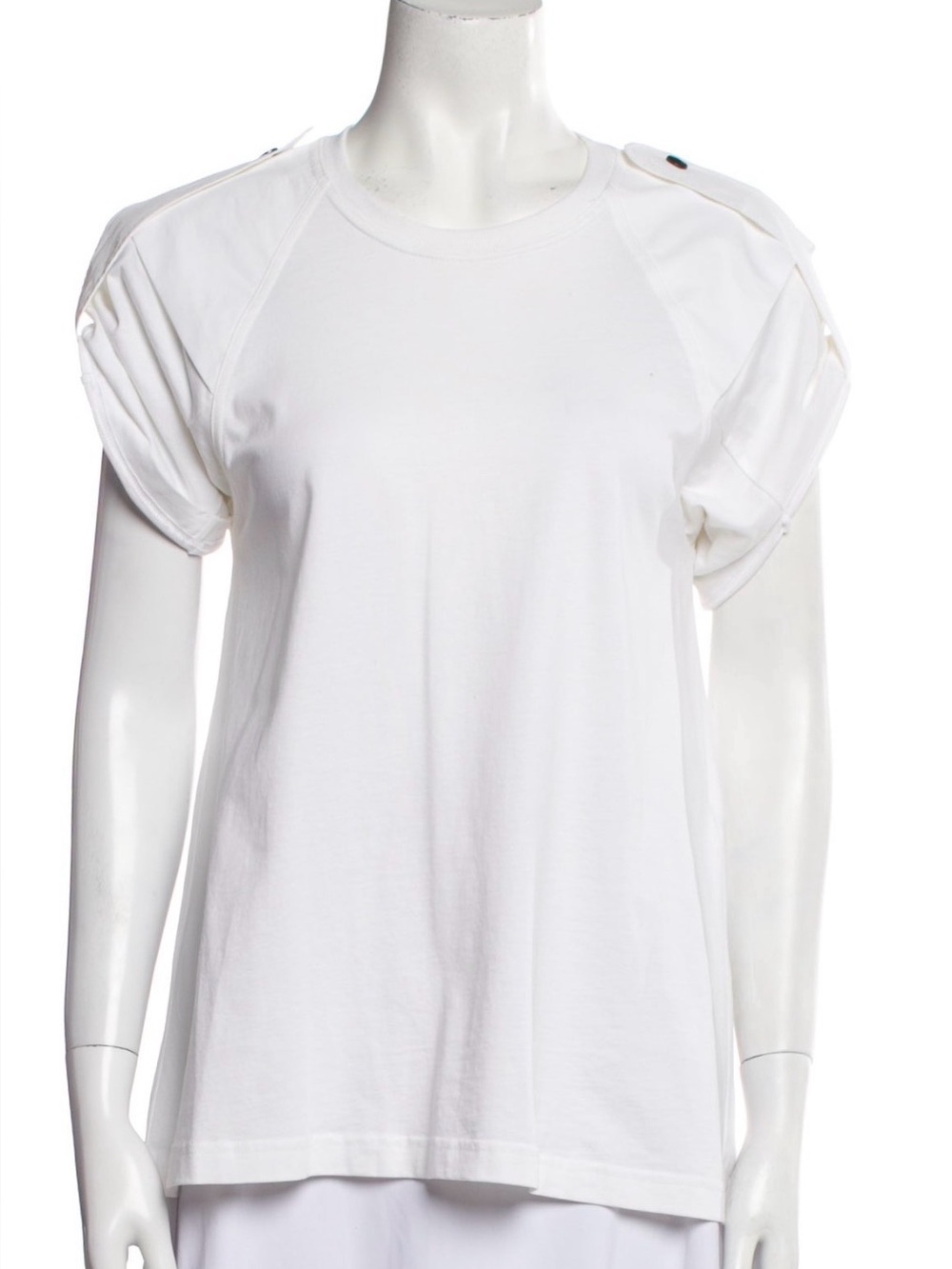 Chloe White Puff Sleeve Cotton Tee